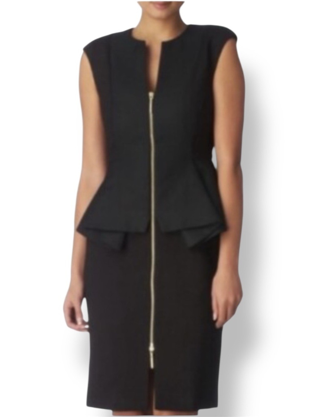 TED BAKER London Architectural Peplum Pencil Dress In Black Size 3 (US 8)